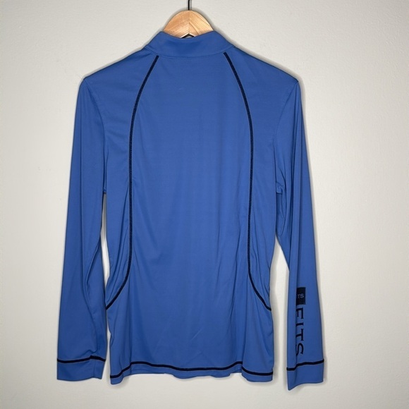 FITS Riding Sun Shirt Long Sleeve Half Zip Top in Blue Women's Size XL - Picture 5 of 8